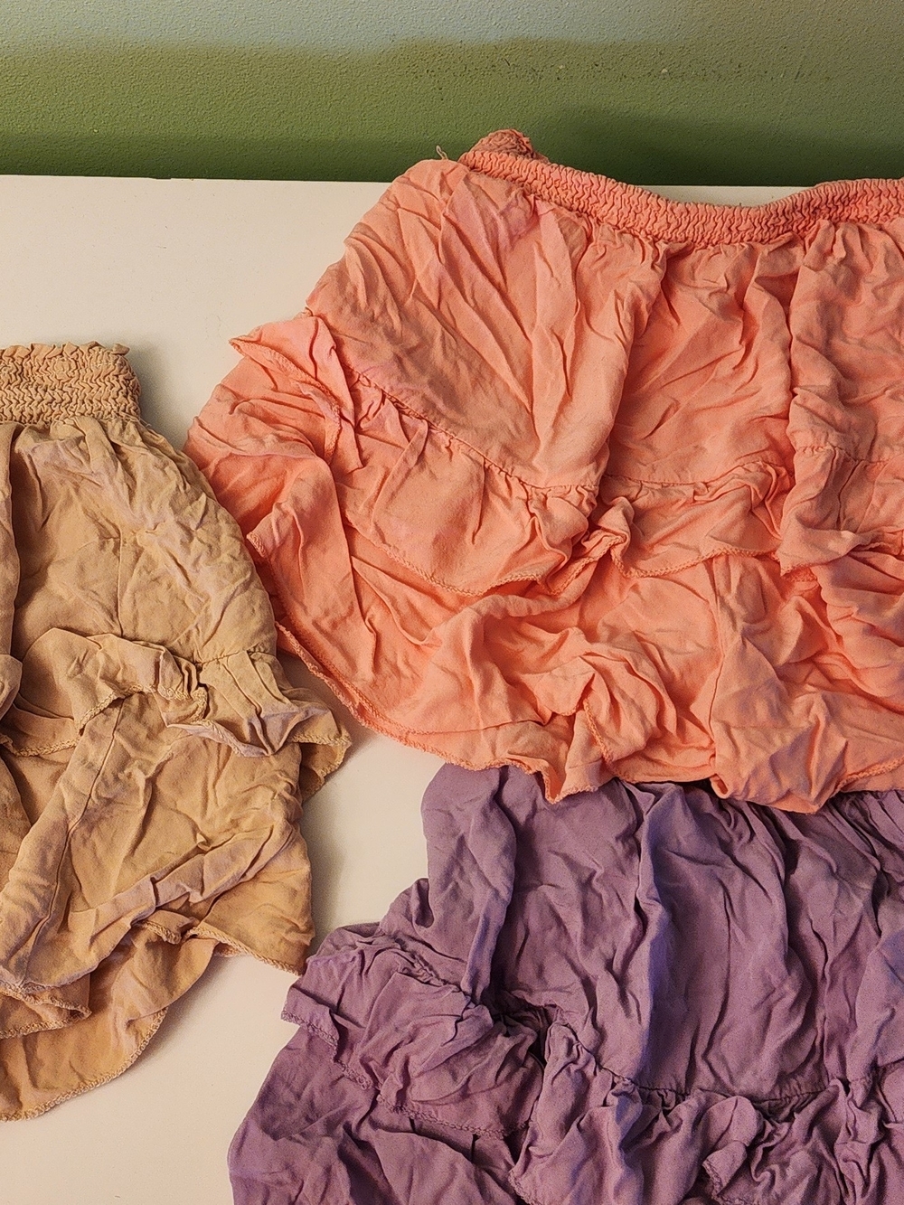 Girls' Ruffled Elastic Waist Skorts- Pink Tan Purple Brand New Without Tags